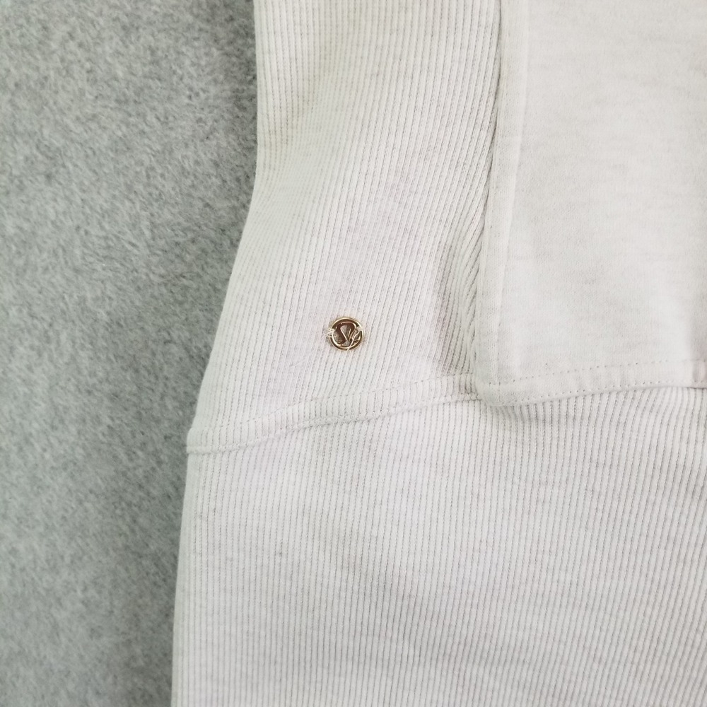 Lululemon Jacket Womens Size 6 Cream Radiant Full Zip Funnel Neck Fleece Gold - Picture 9 of 9
